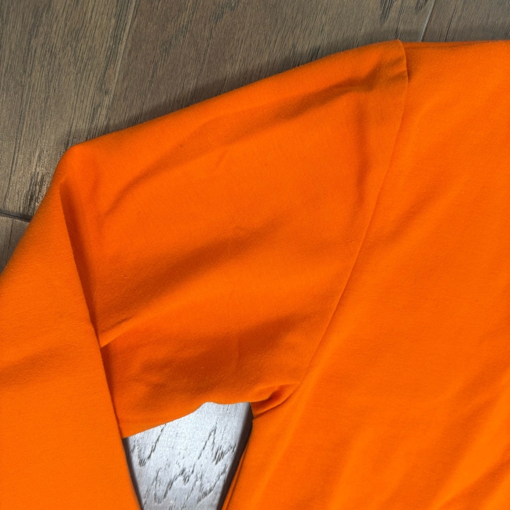 Men's Vibrant Orange Crewneck Sweater - Picture 12 of 16